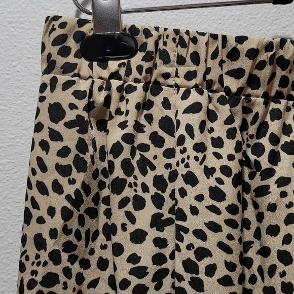 🔥 SALE LEOPARD ANIMAL PRINT SHEER GAUZE PEPLUM FLOATY FLARED MINI SKIRT XXL - Picture 3 of 12